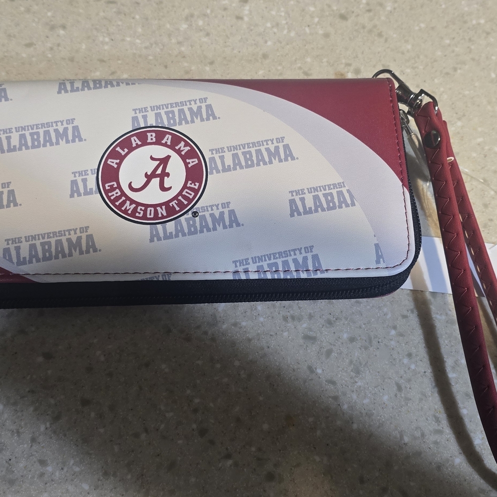 NCAA Alabama Crimson Tide Red and White Wallet